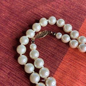 Jewelry - Vintage Glass Faux Pearl Necklace Hand Knotted 60” Jewelry - Vintage Glass Faux Pearl Necklace Hand Knotted 60”